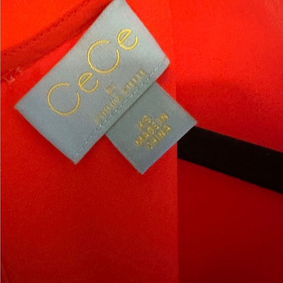 CeCe Red Ruffled Long Sleeve Blouse - Picture 2 of 4